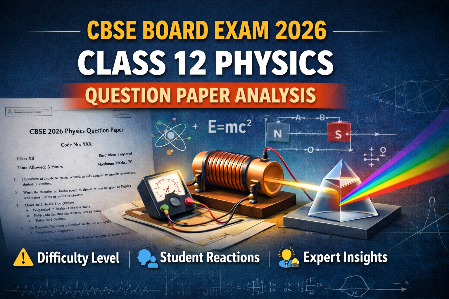 CBSE Board Exam 2026: Class 12 Physics Question Paper