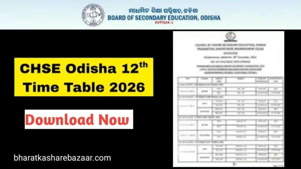 Chse Odisha 12th Exam Date 2026
